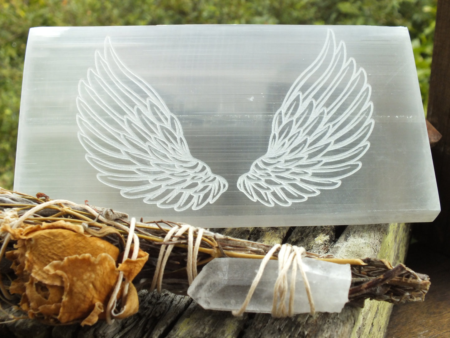 Selenite Angel Wing Charging Plate