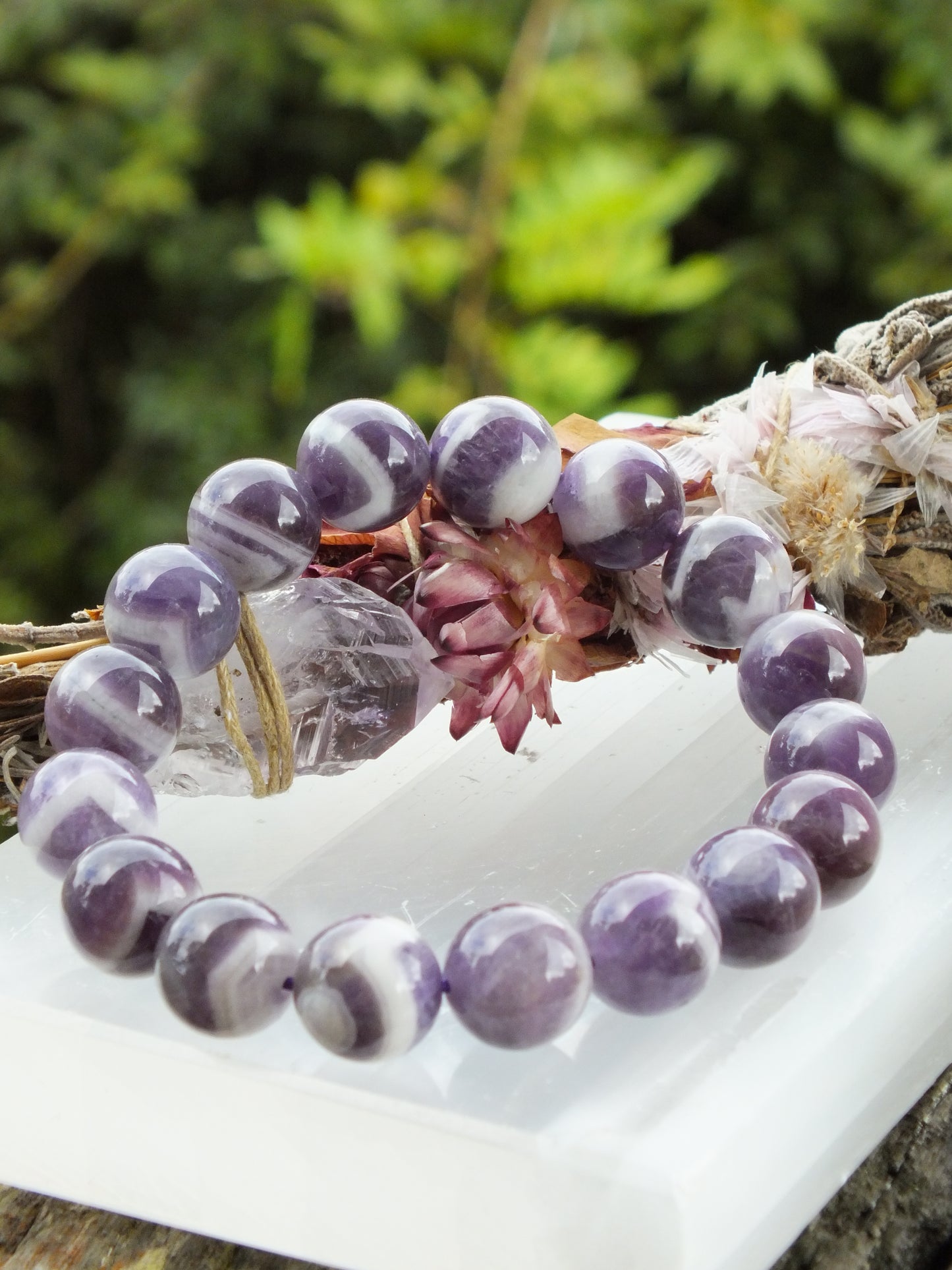 Chevron Amethyst Bracelet