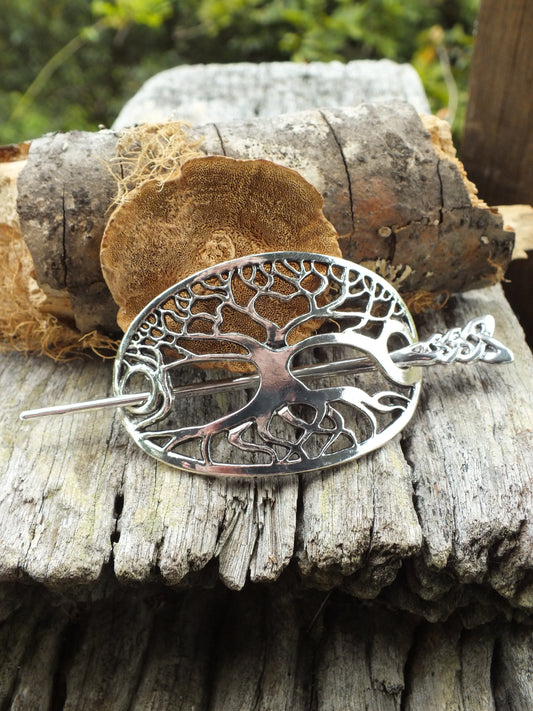 Antique Silver Tree Of Life Hair Pin