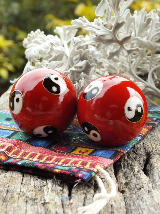 Yin Yang Baoding Balls (Red In Bag)