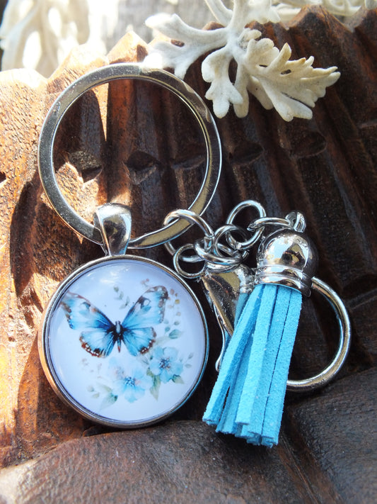 Blue Butterfly Keyring