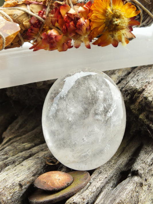 Clear Quartz Palm Stone