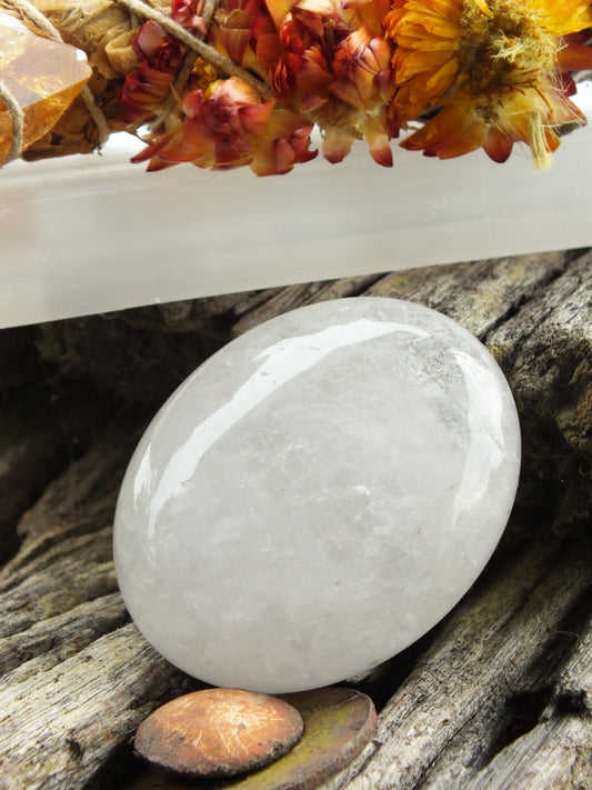 Clear Quartz Palm Stone