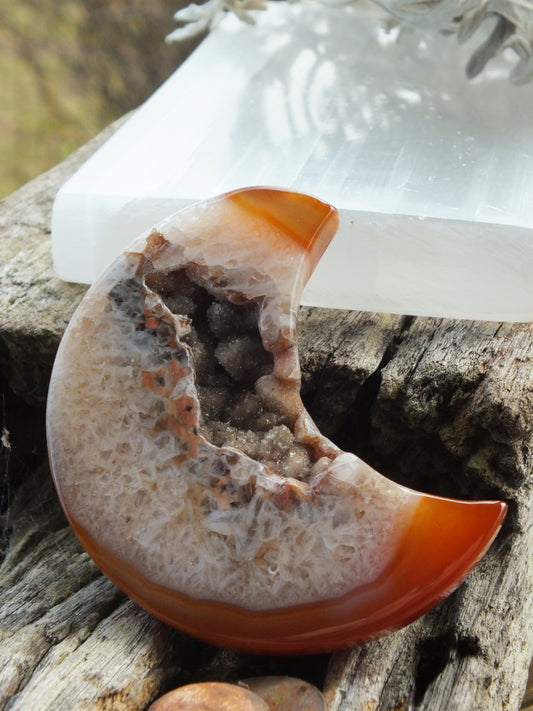 Red Druzy Agate Moon