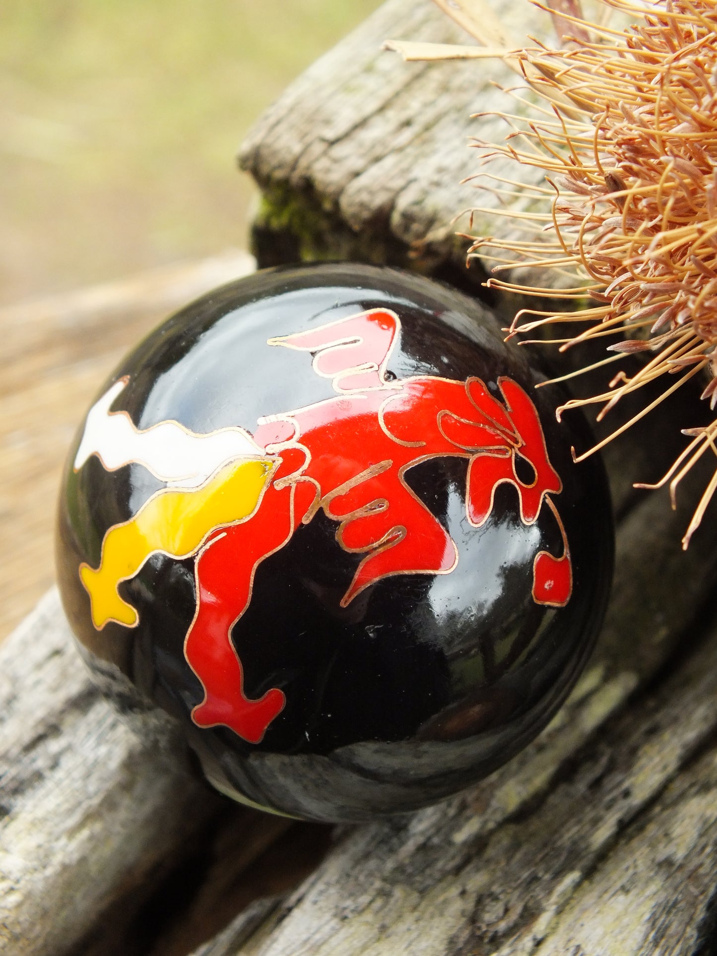 Dragon & Phoenix Baoding Balls - Black/Large