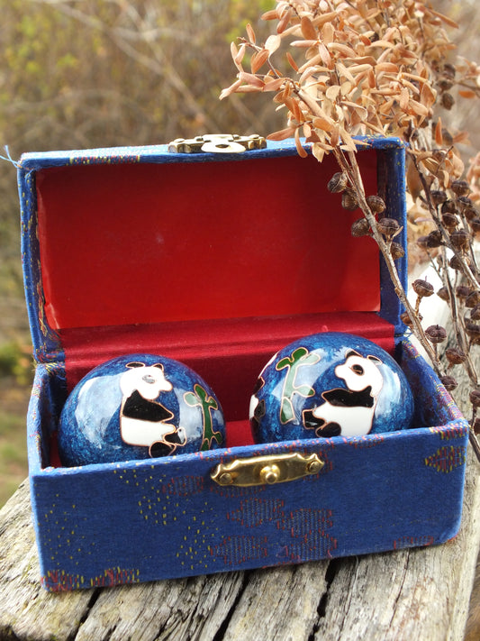 Panda Baoding Balls - Blue/Small