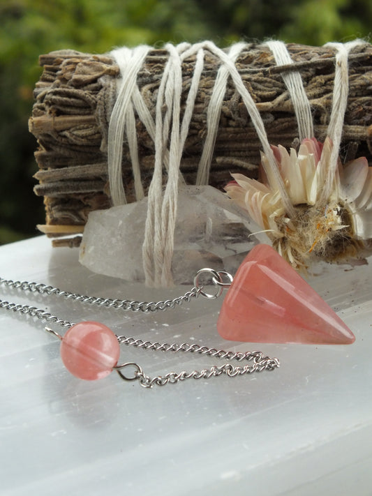Cherry Quartz Pendulum