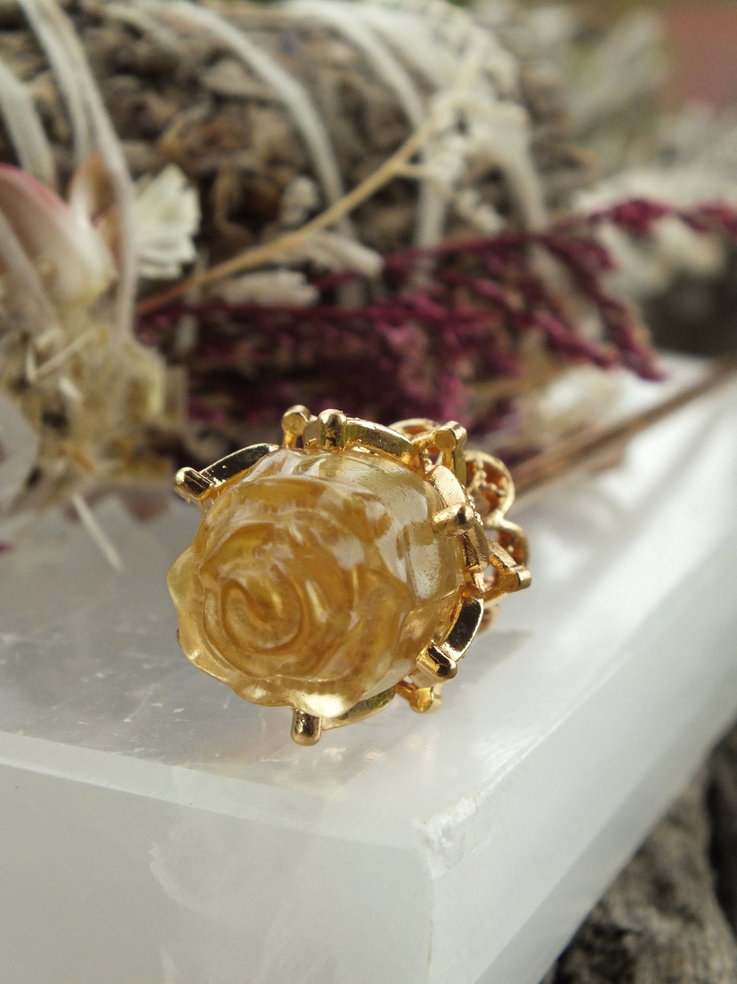 Yellow Fluorite Hair Pin