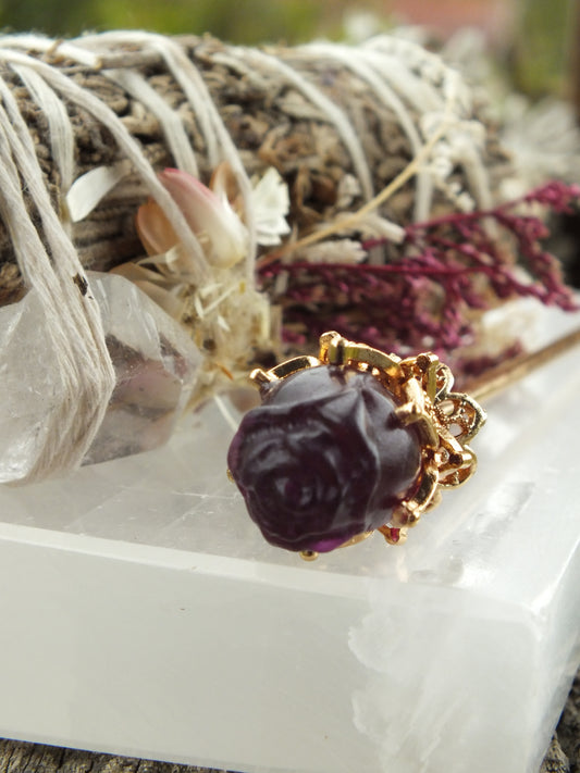 Dark Purple Fluorite Hair Pin