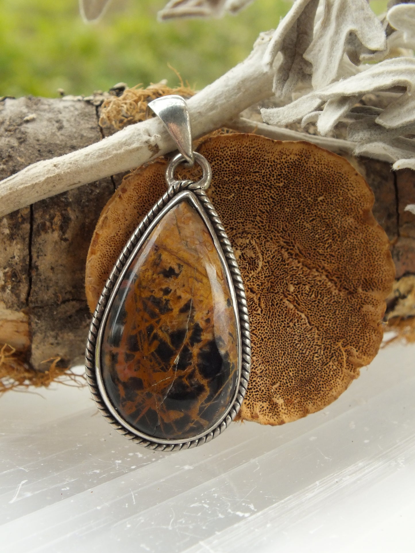 Sterling Silver Picasso Jasper Pendant