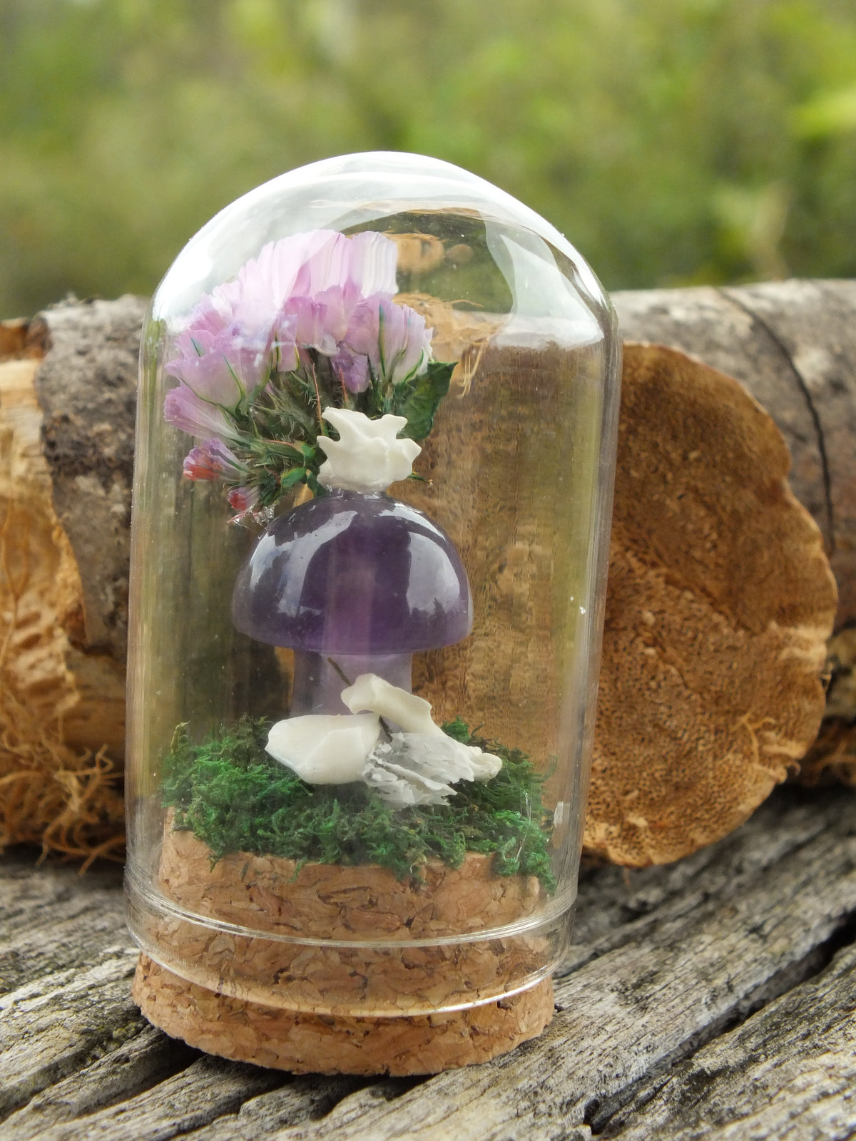 Rat Bones & Amethyst Mushroom Mini Dome