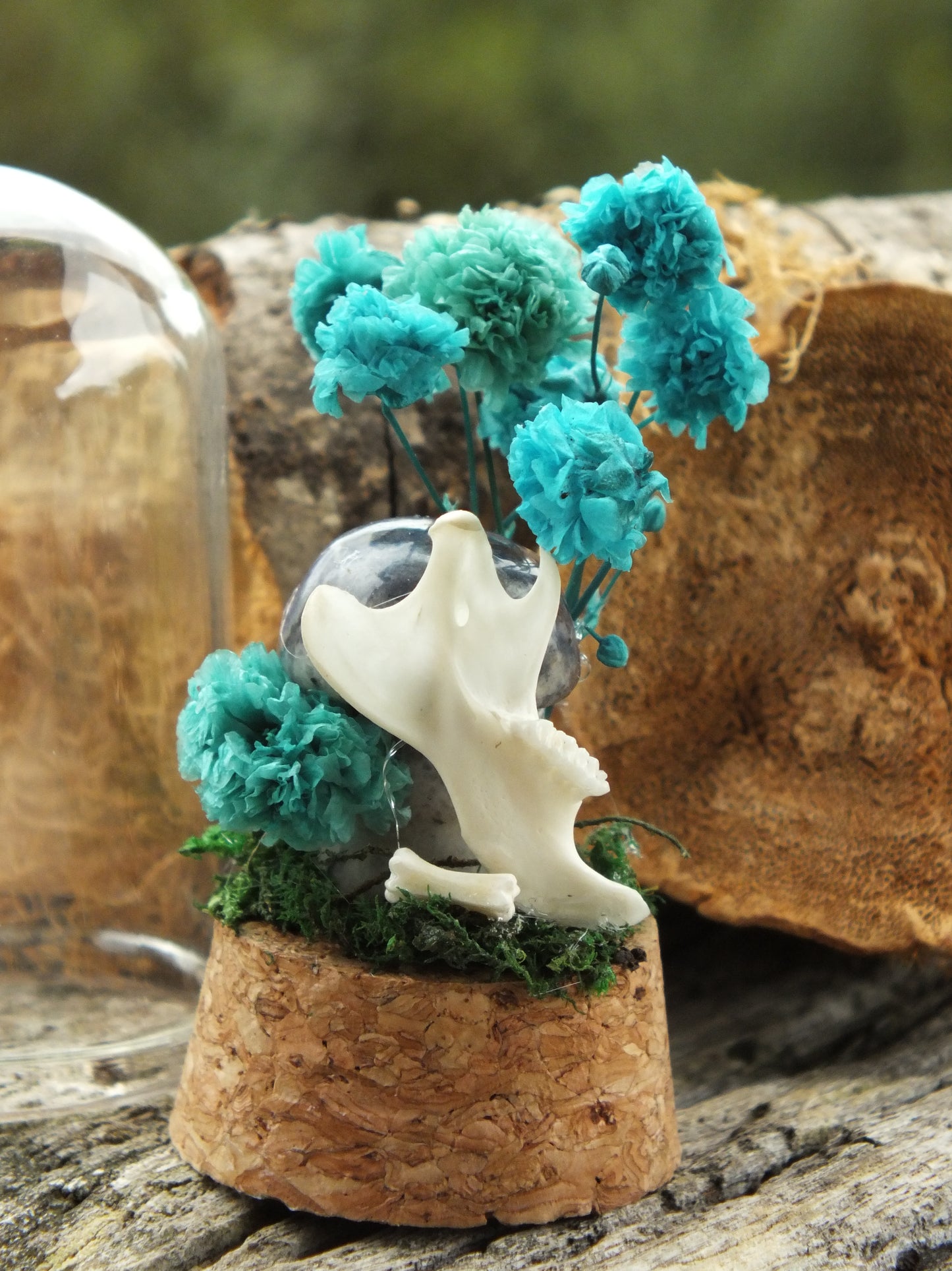 Rat Bone & Sodalite Mushroom Mini Dome