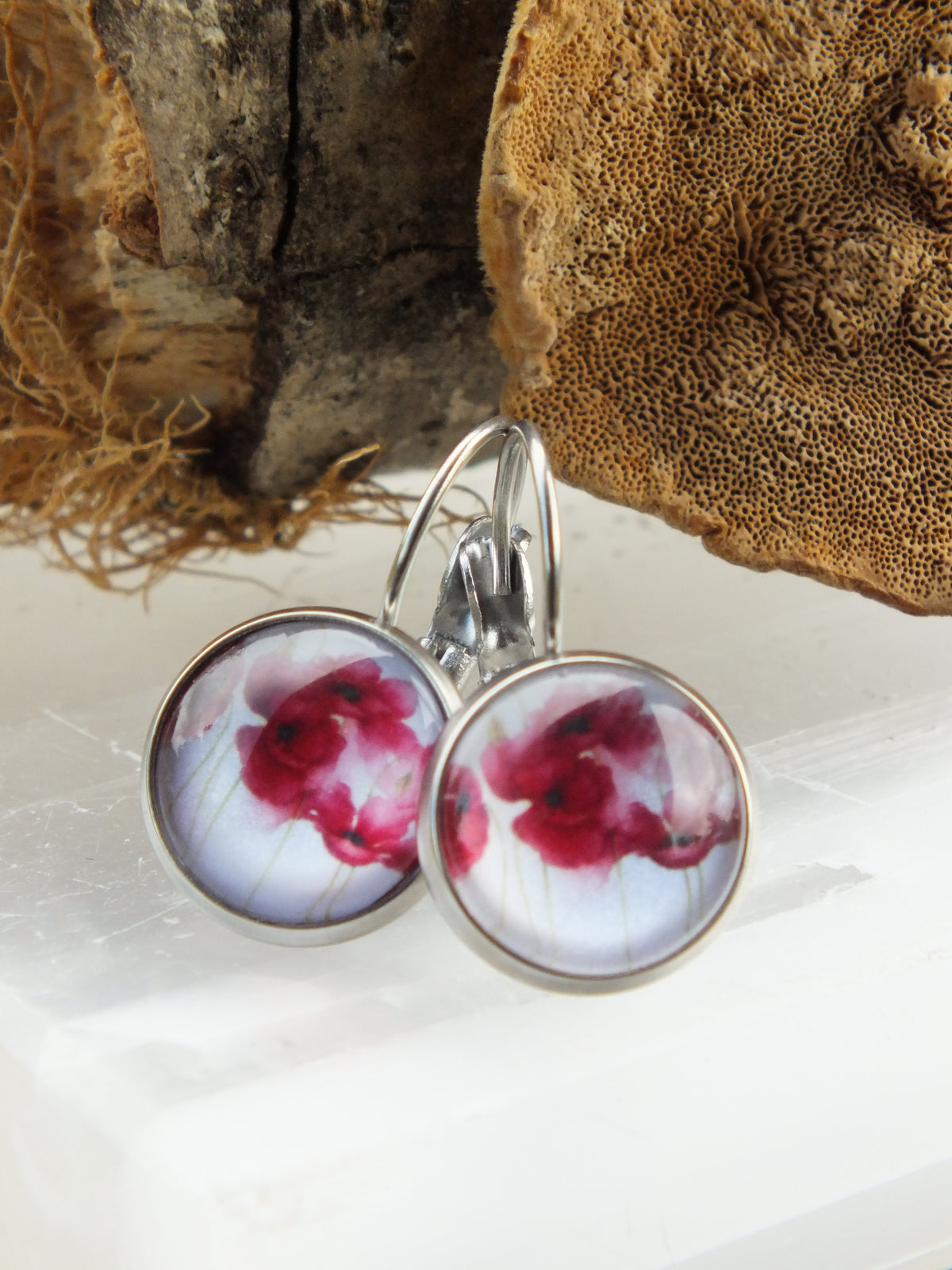 Poppy Cabochon Earrings