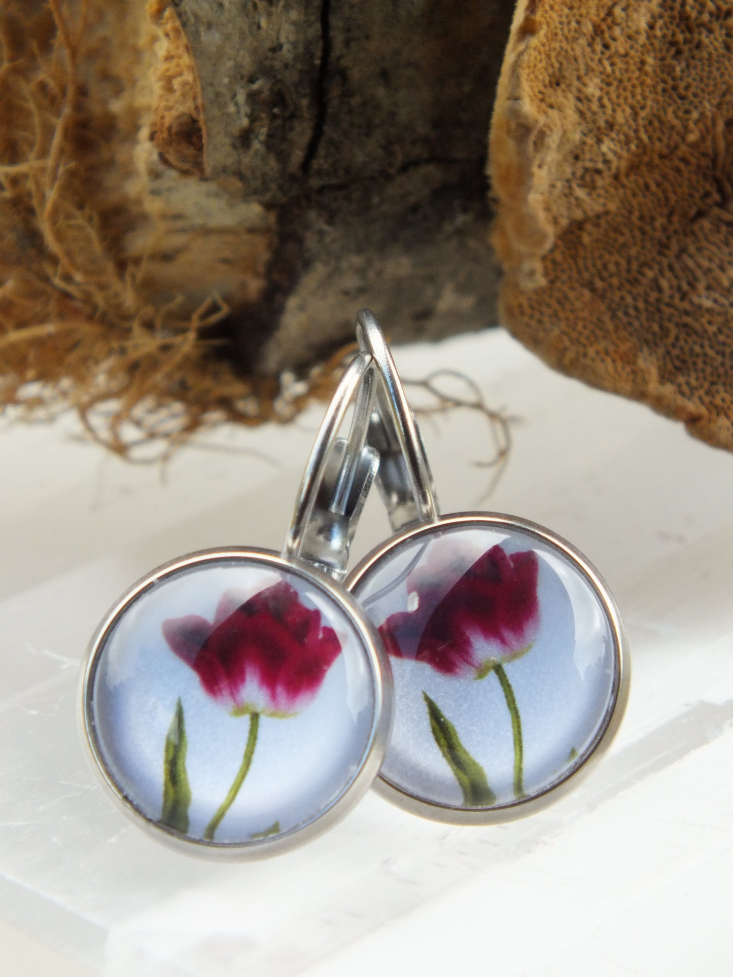 Tulip Cabochon Earrings