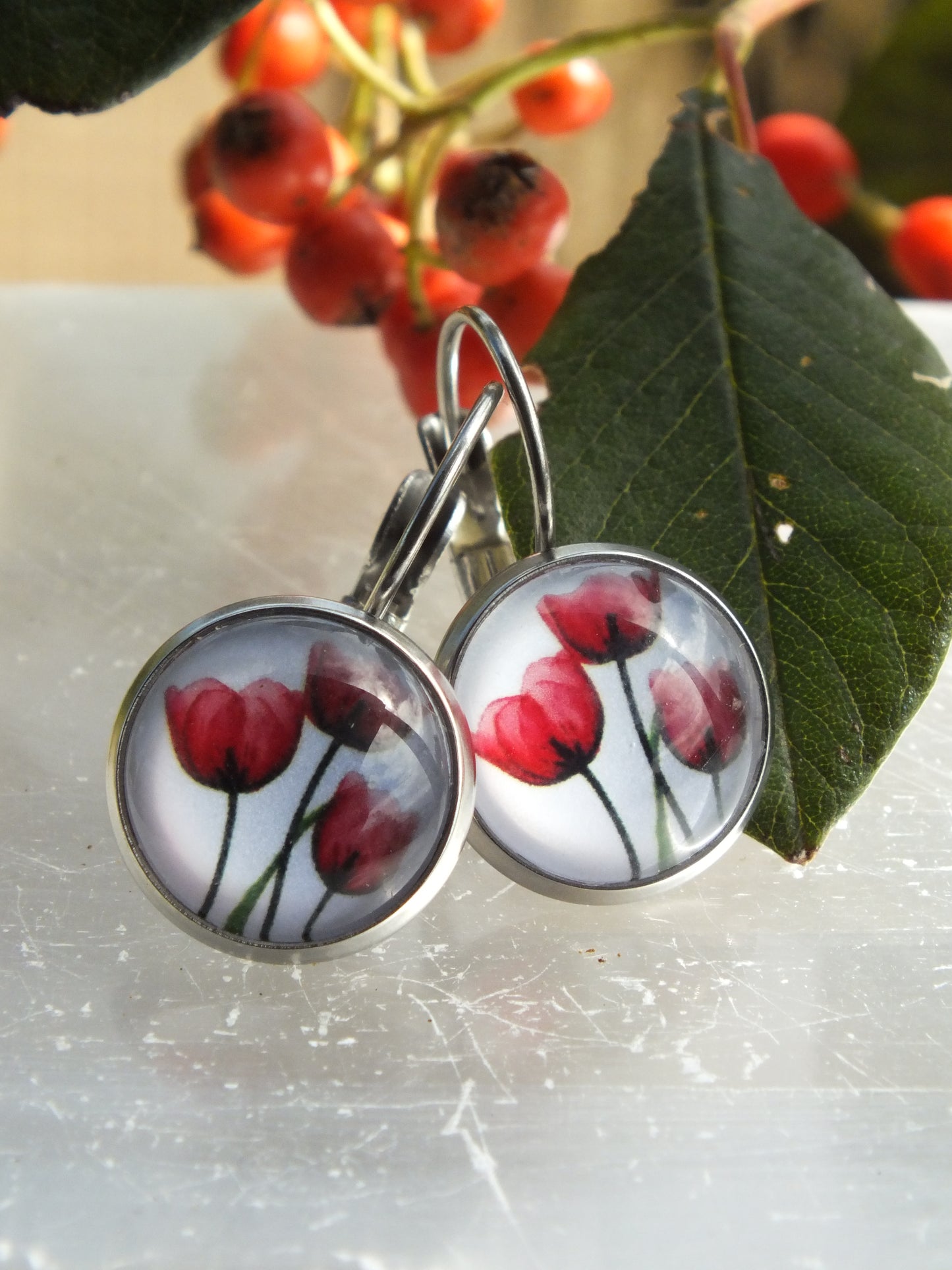Tulip Cabochon Earrings