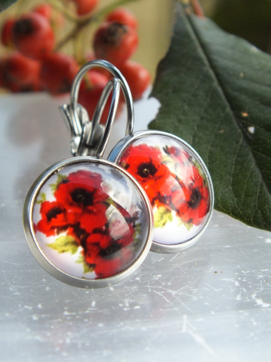 Poppy Cabochon Earrings