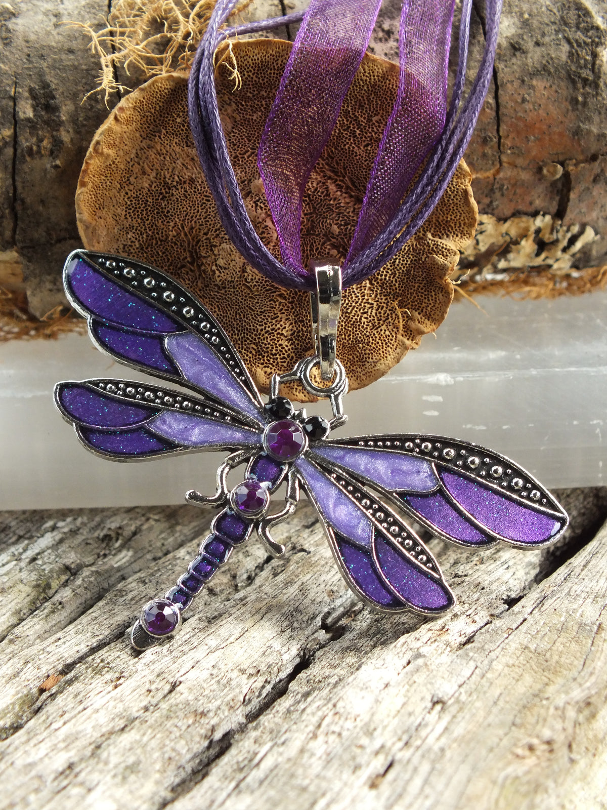 Purple Dragonfly Choker
