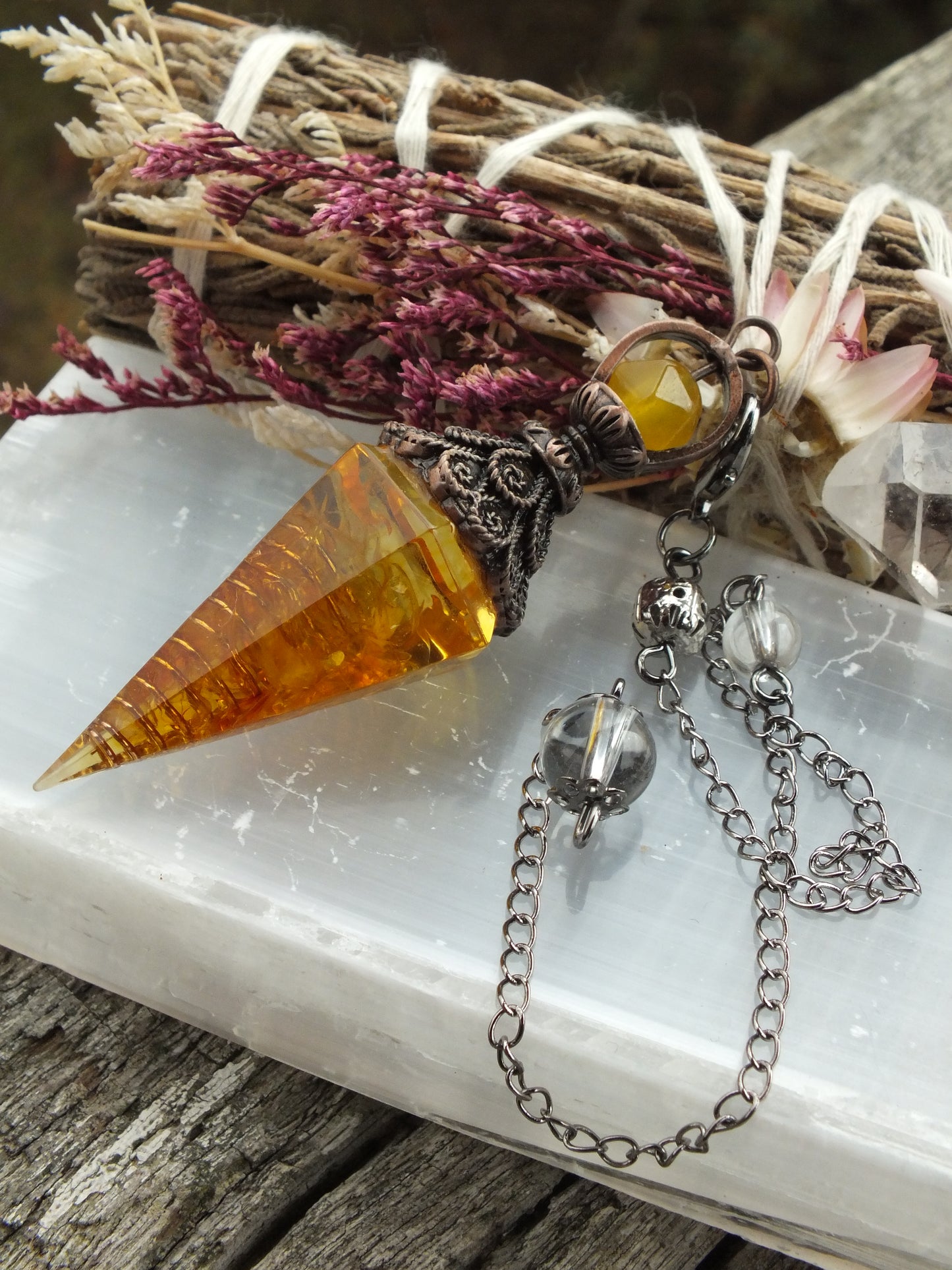 Citrine Orgone Pendulum