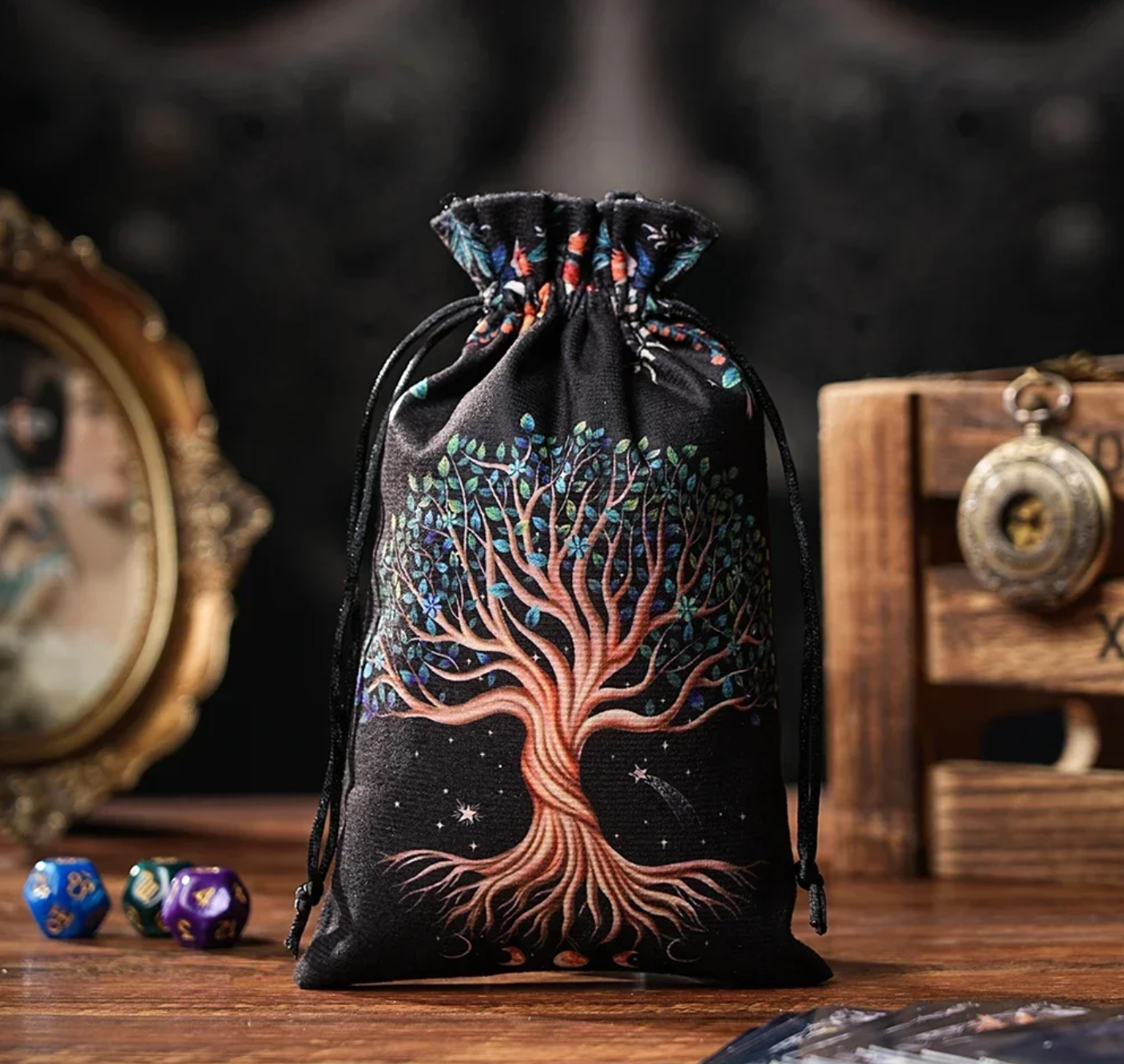 Large Velveteen Bag - Tree Of Life