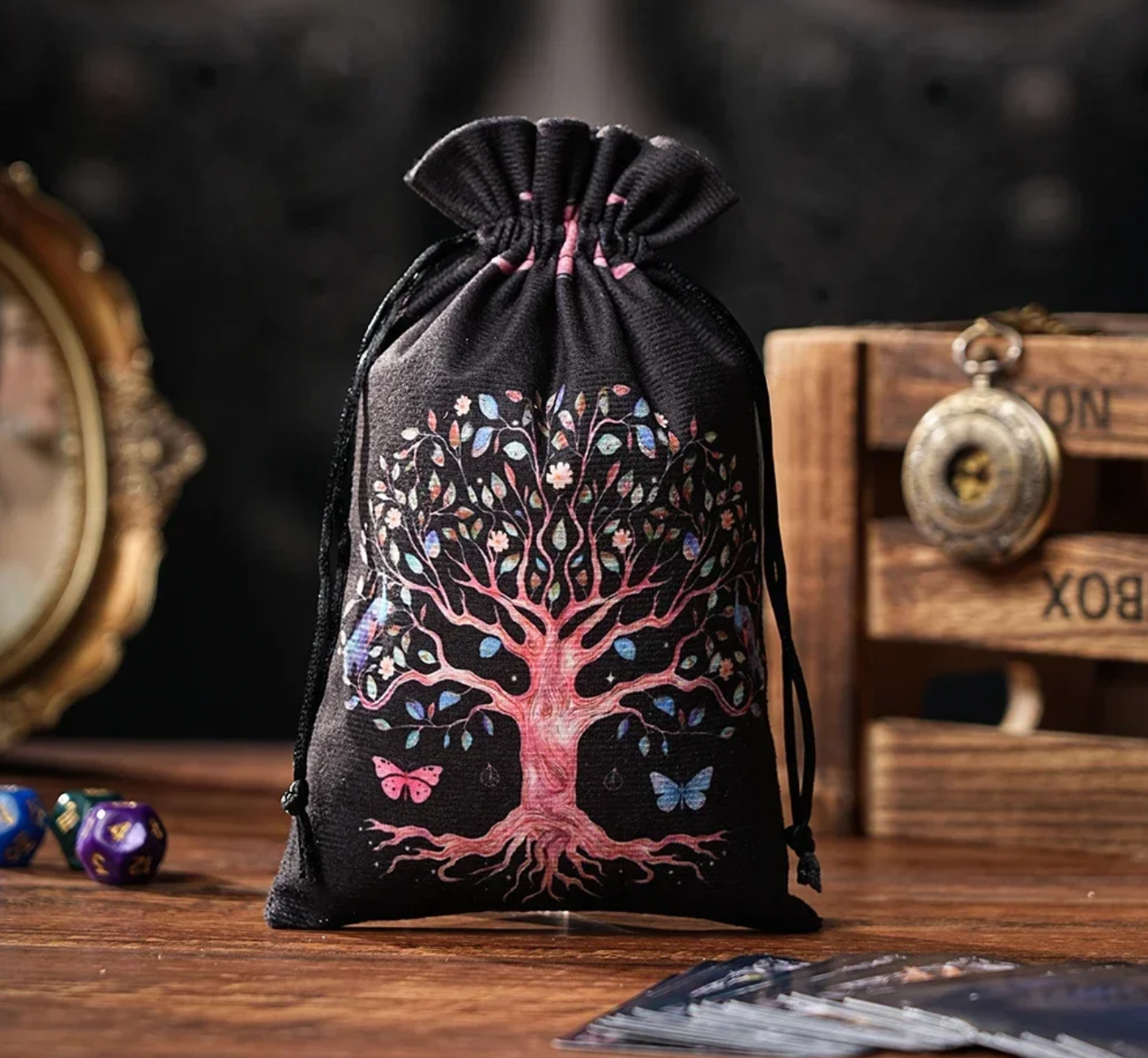Large Velveteen Bag - Tree Of Life