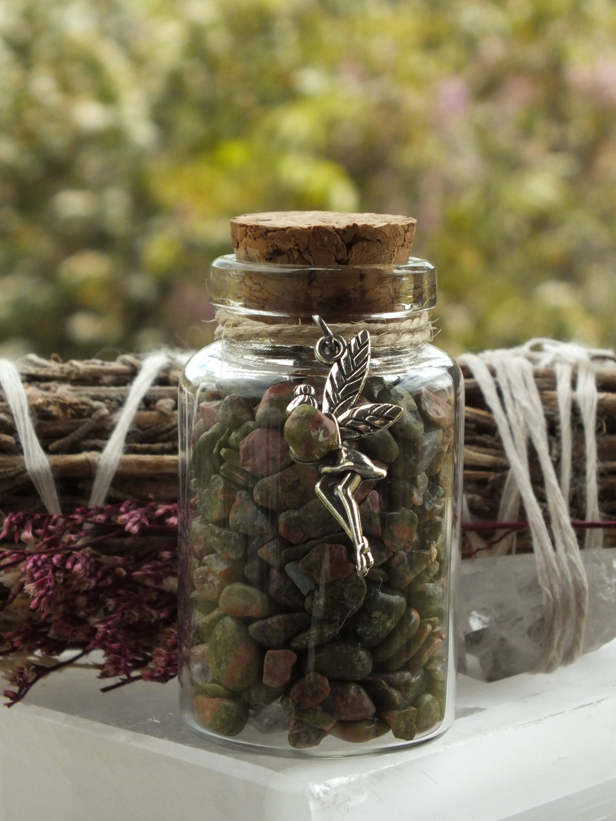 Fairy Wish Bottle - Unakite (Emotional Balance)