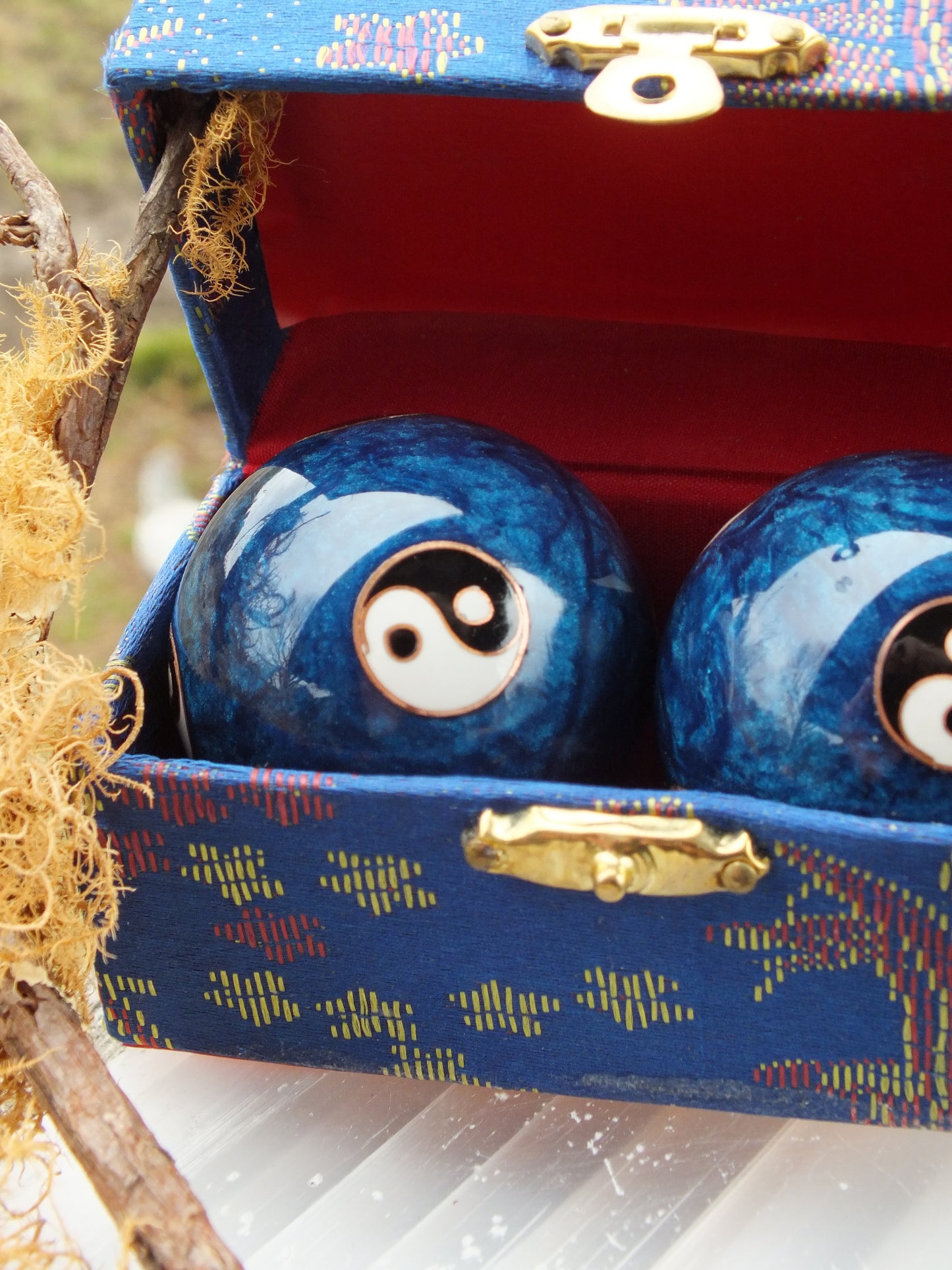 Yin Yang Baoding Balls - Blue/Large