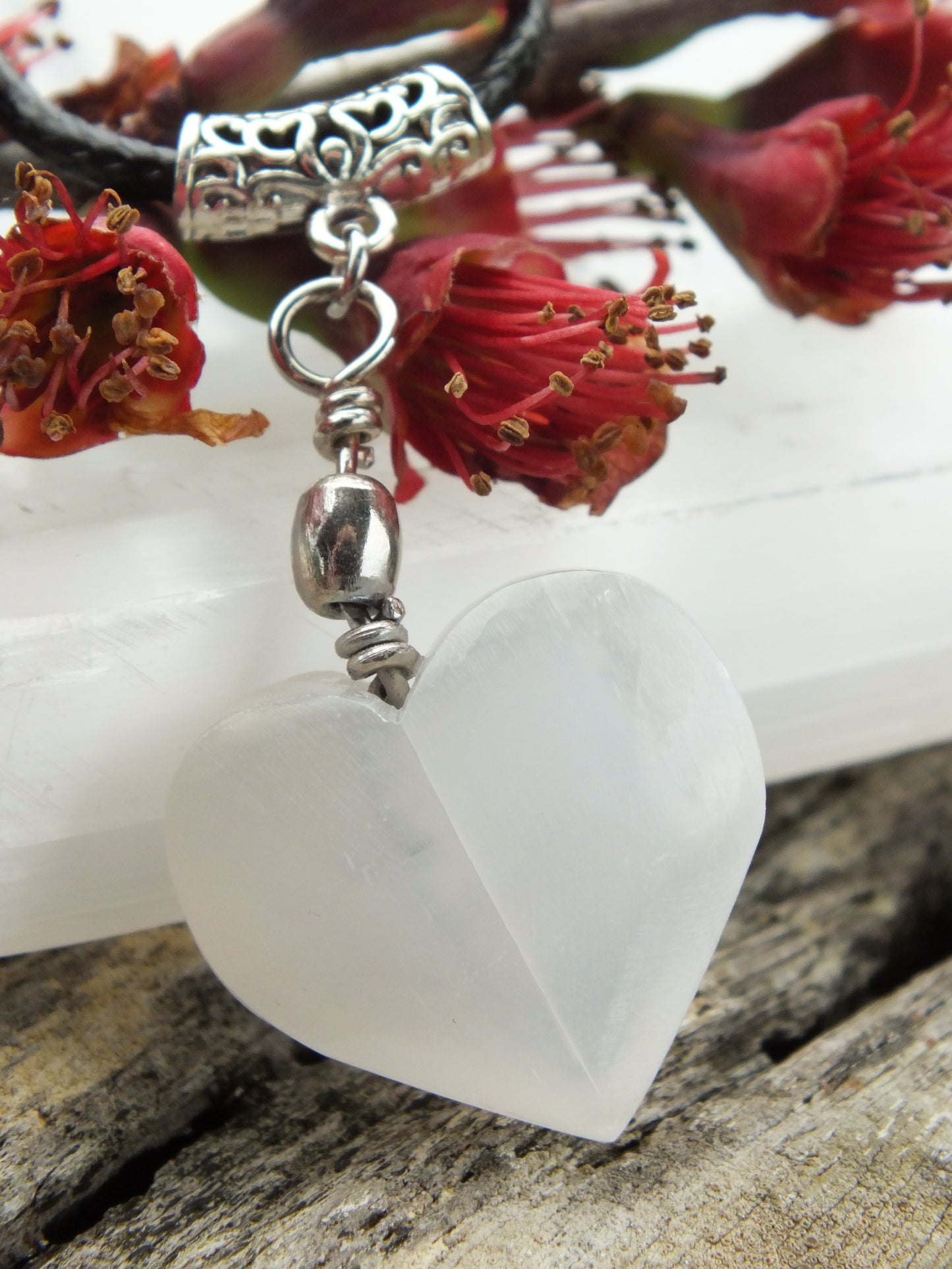 Selenite Heart Necklace (Small)
