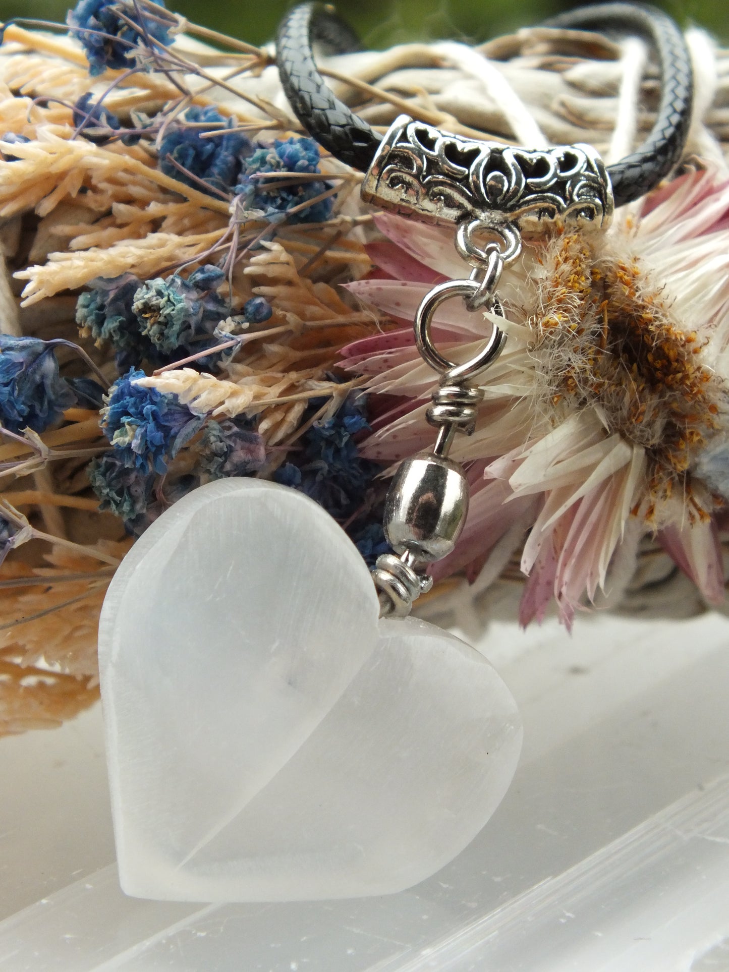 Selenite Heart Necklace (Small)