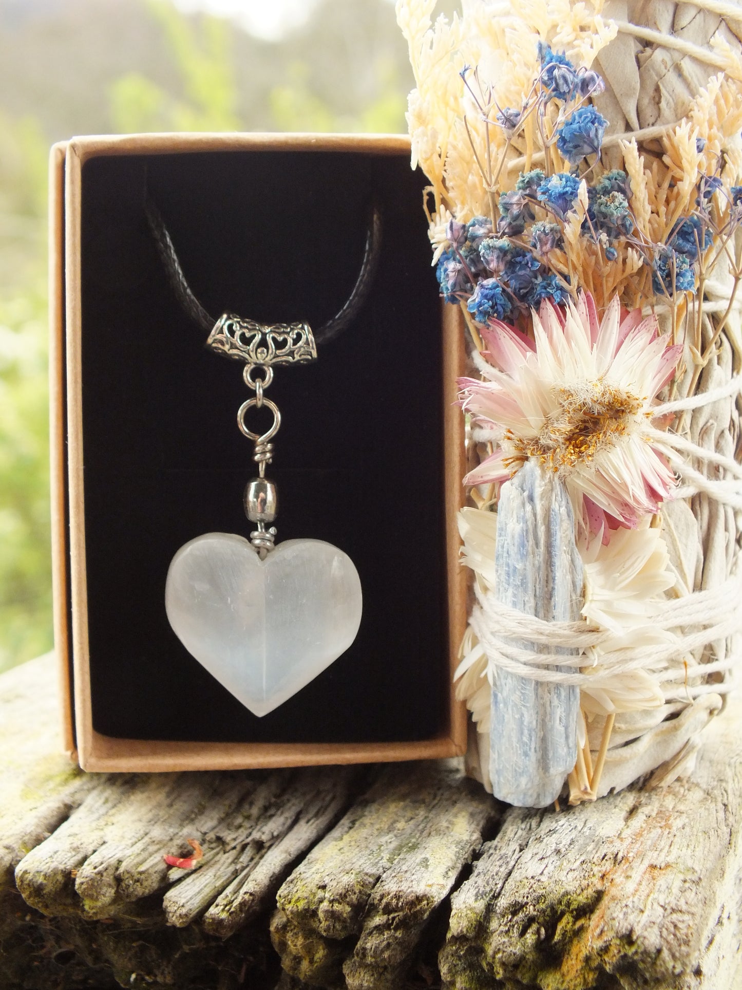 Selenite Heart Necklace (Small)