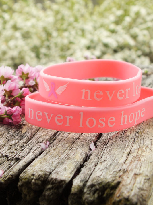 Never Loose Hope - Pink Rubber Bracelet