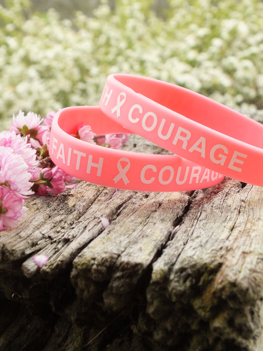 Faith & Courage - Pink Rubber Bracelet