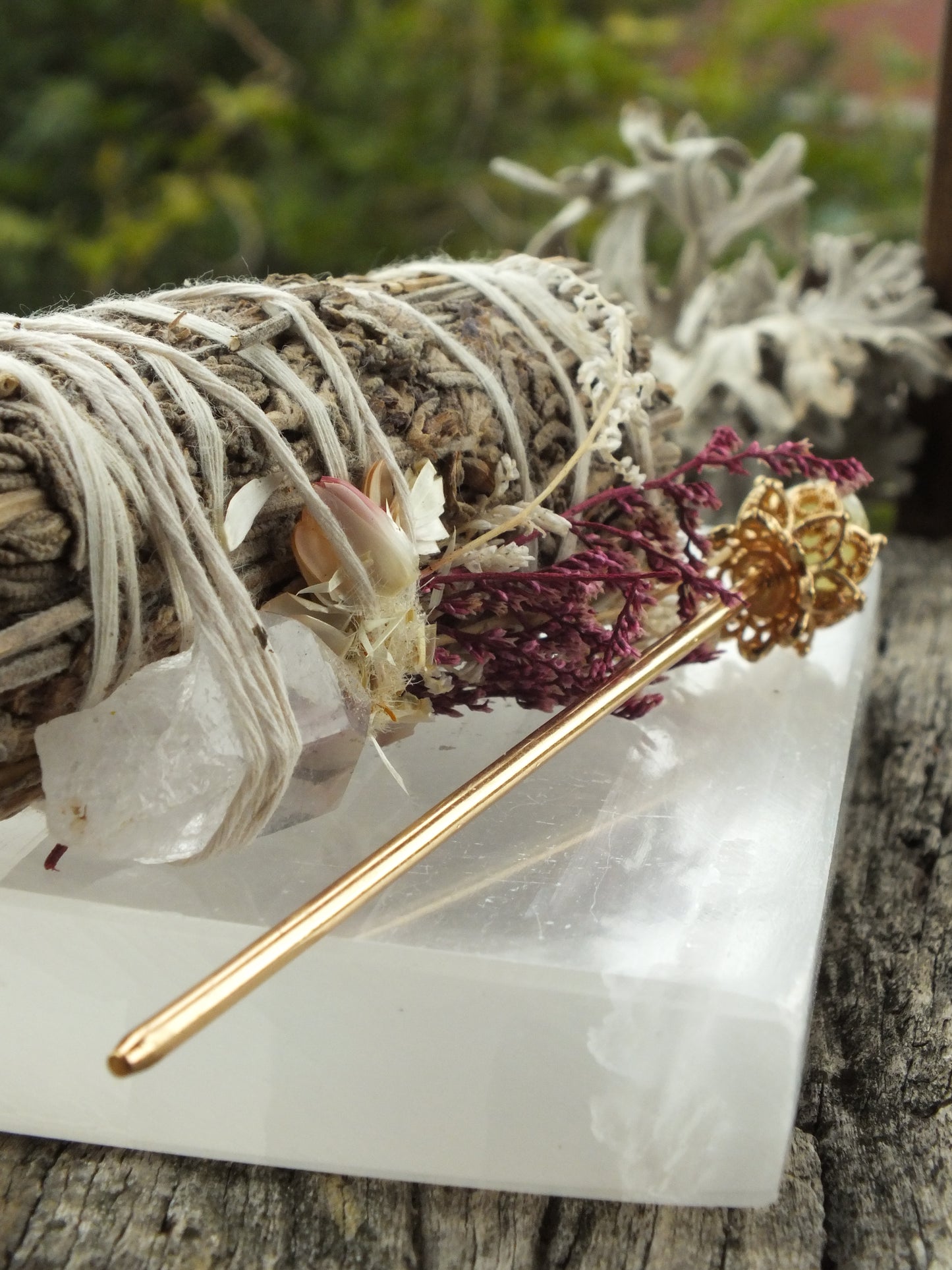 Light Green Fluorite Hair Pin