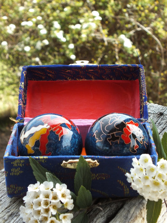 Dragon & Phoenix Baoding Balls (Blue)