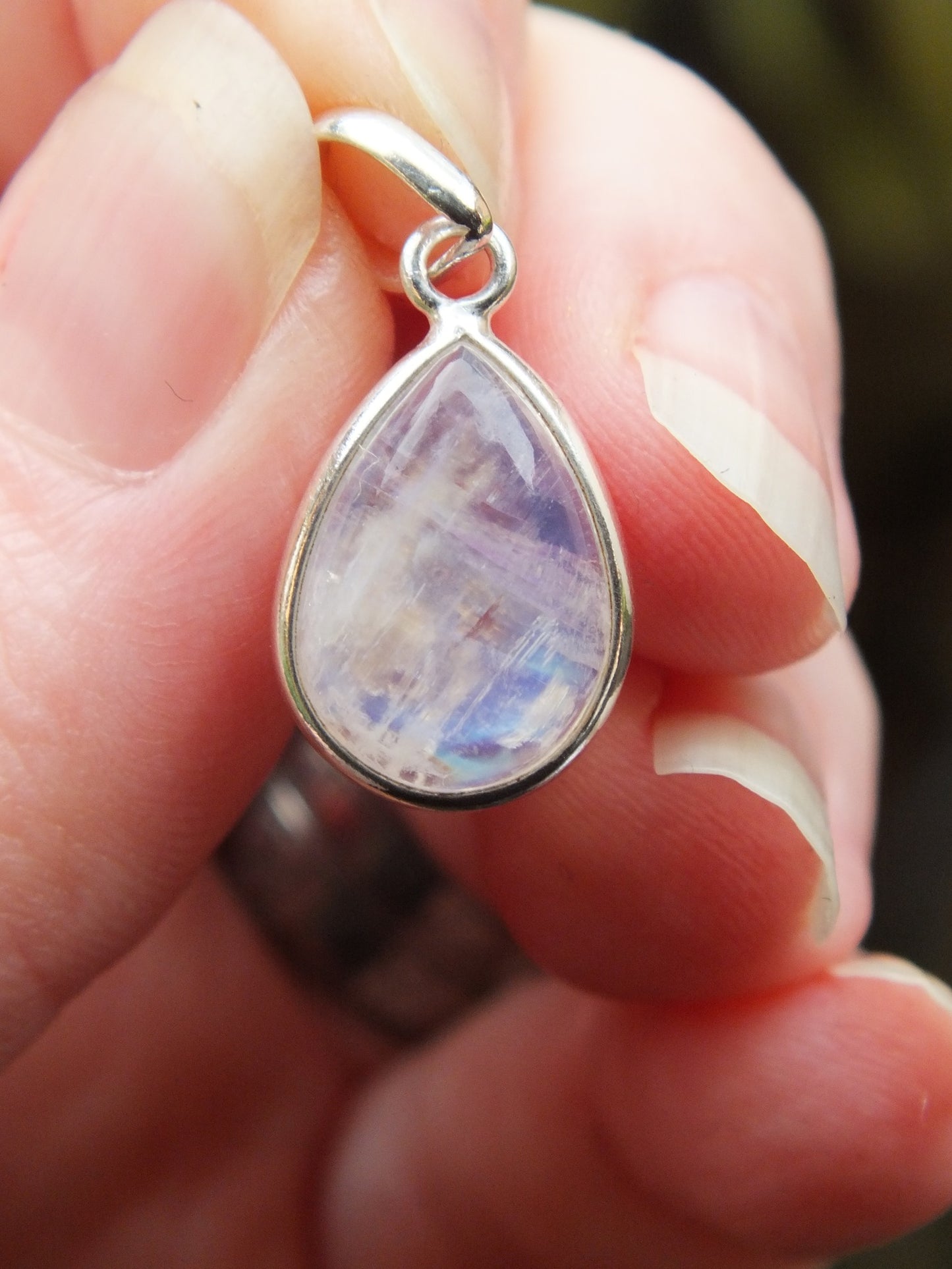 Sterling Silver Rainbow Moonstone Pendant