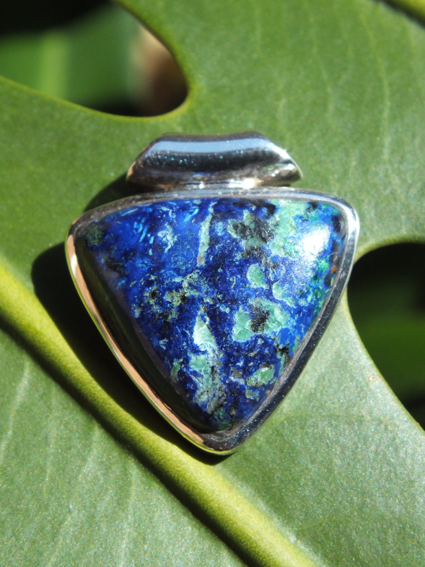 Sterling Silver Malachite & Azurite Pendant