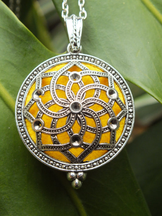 Yellow Mandala Diffuser Locket