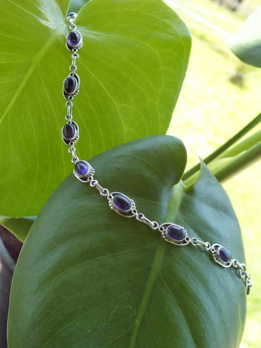 Sterling Silver Amethyst Bracelet