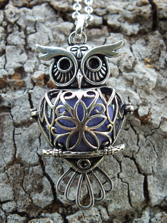 Purple Owl Diffuser Locket