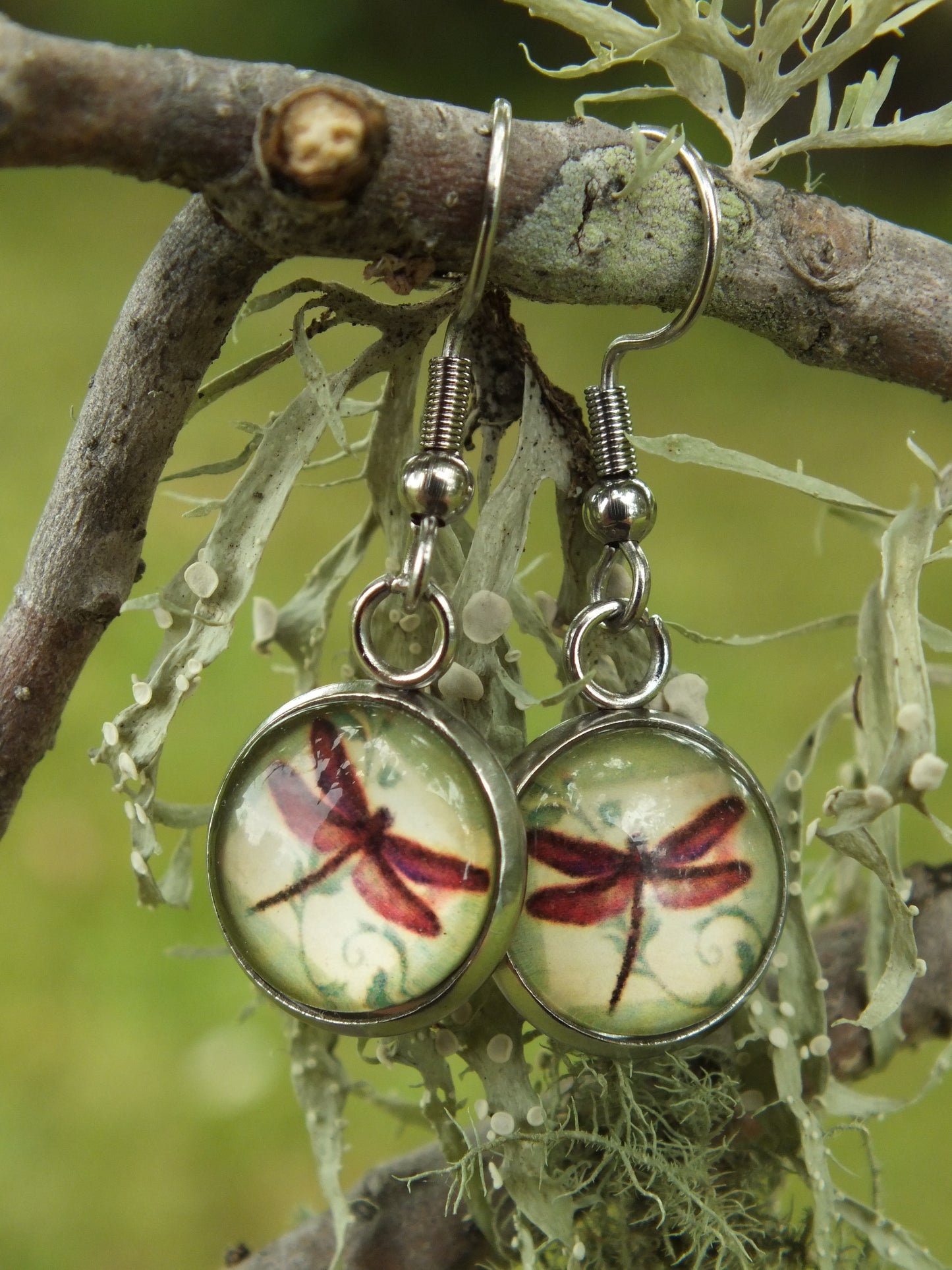 Dragonfly Cabochon Earrings