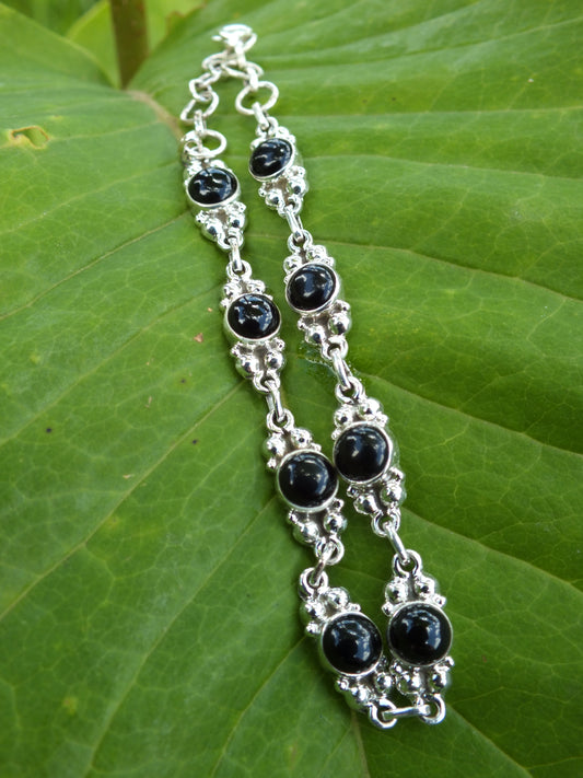 Silver Obsidian Bracelet