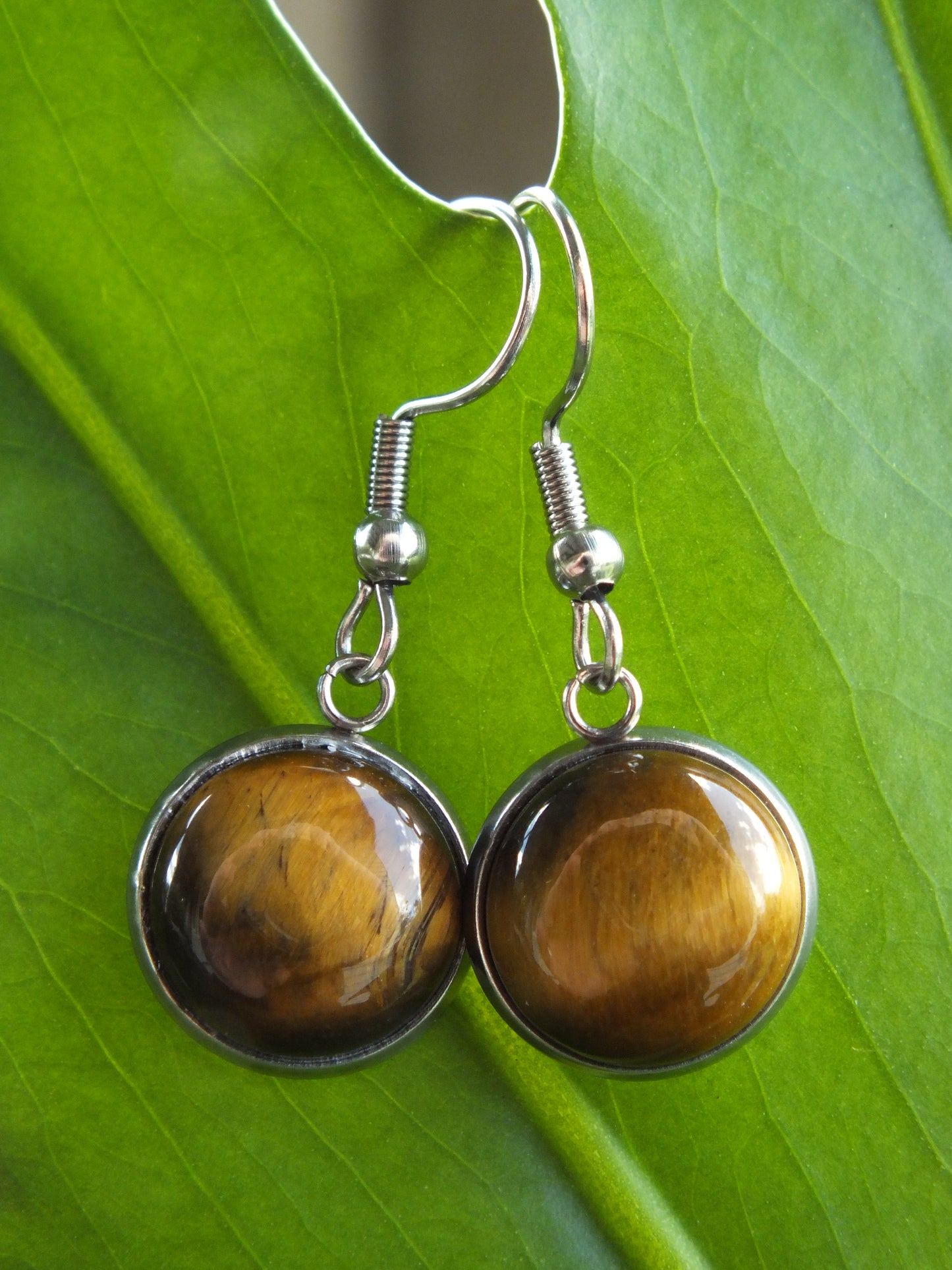 Tiger's Eye Cabochon Earrings