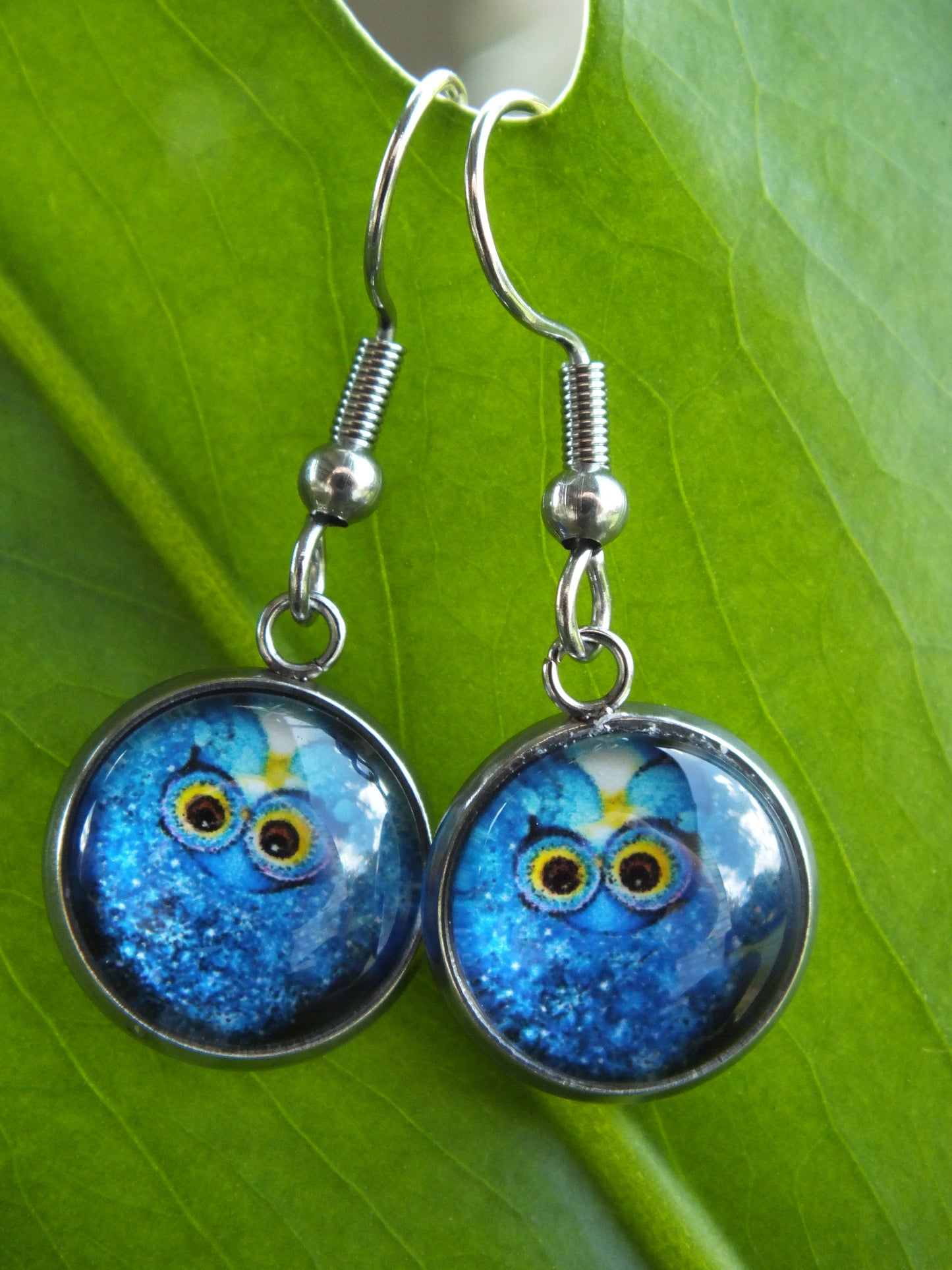 Owl Cabochon Earrings