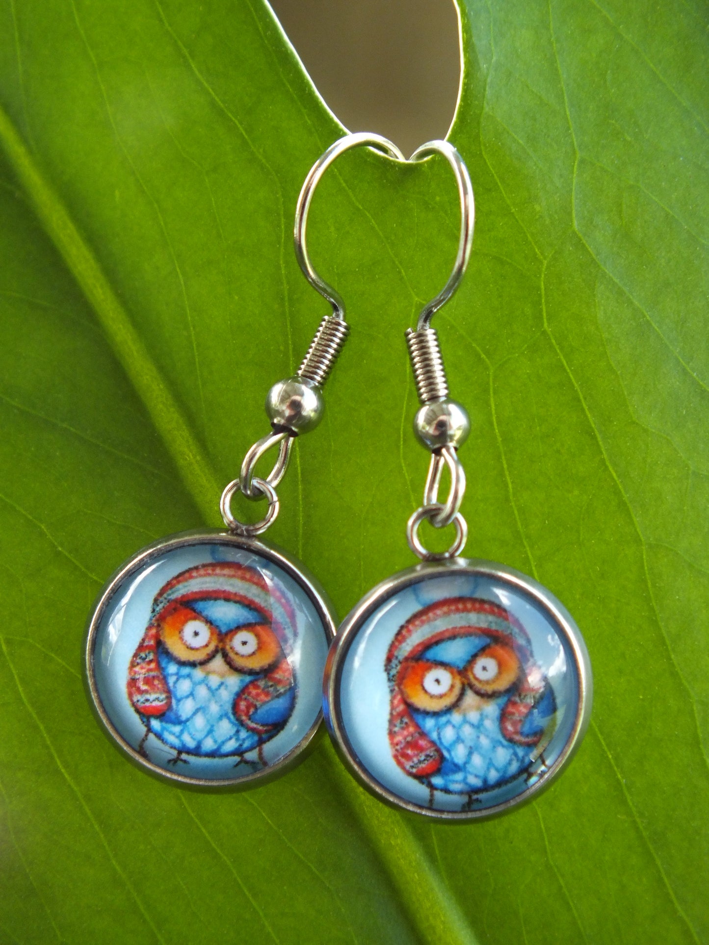 Owl Cabochon Earrings