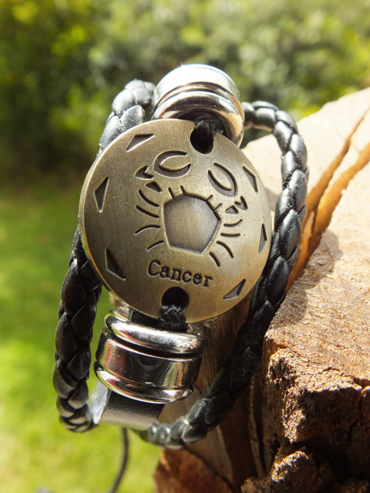 Cancer Leather Bracelet