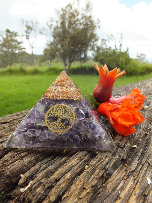 Amethyst & Quartz Tree Of Life Orgonite