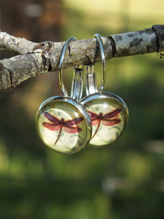 Dragonfly Cabochon Earrings