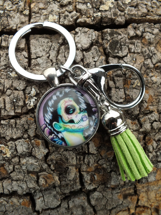 Sugar Skull - Day Of The Dead Tassel Keyring