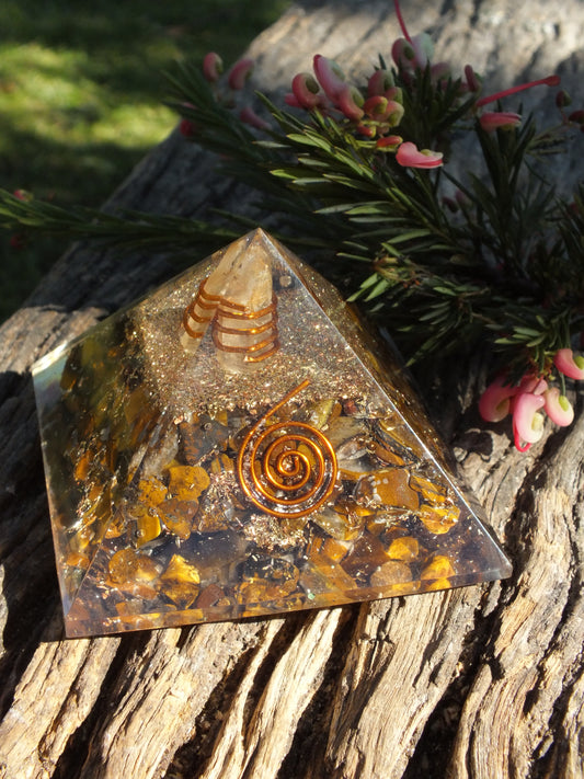 Tiger's Eye & Quartz Orgonite