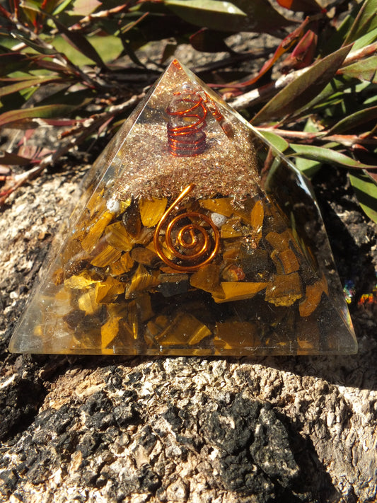 Tiger's Eye & Quartz Orgonite