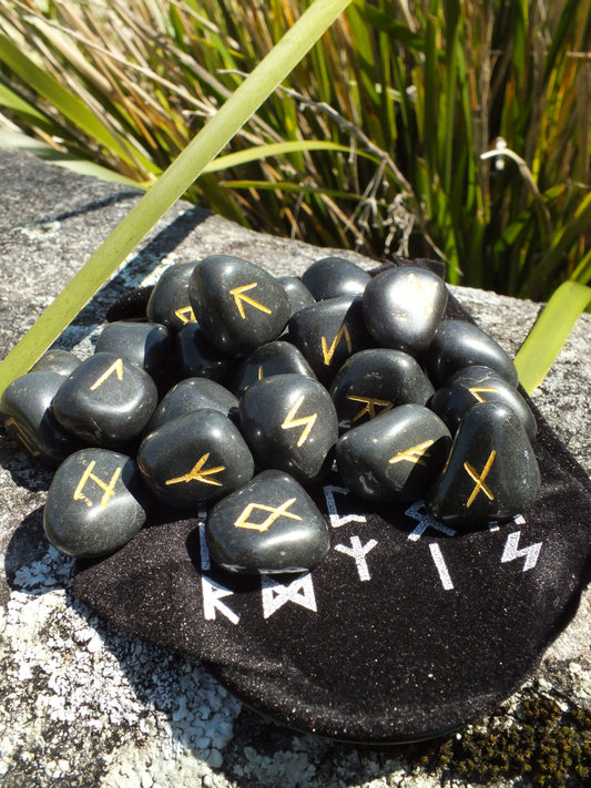 Black Agate Rune Stones
